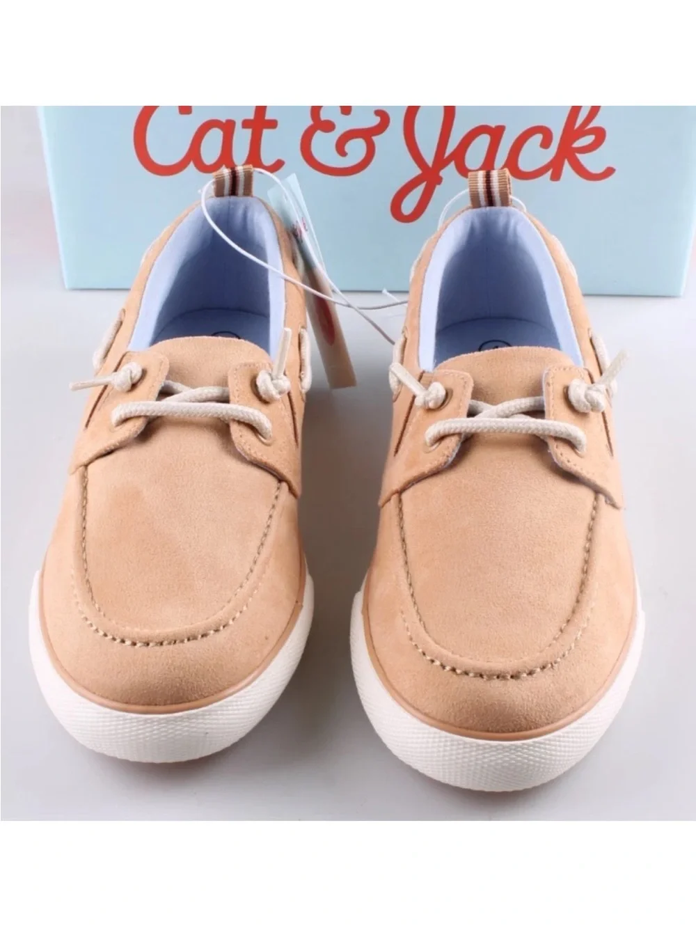 Boys Faux Suede Casual Dress Shoes in Tan